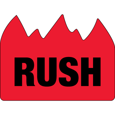 1 <span class='fraction'>1/2</span> x 2" - "Rush" (Bill of Lading) Flame Labels