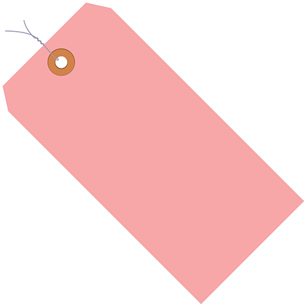 3 <span class='fraction'>1/4</span> x 1 <span class='fraction'>5/8</span>" Pink 13 Pt. Shipping Tags - Pre-Wired