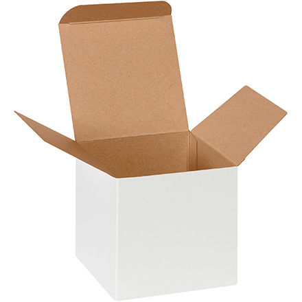 4 x 4 x 4" White Reverse Tuck Folding Cartons