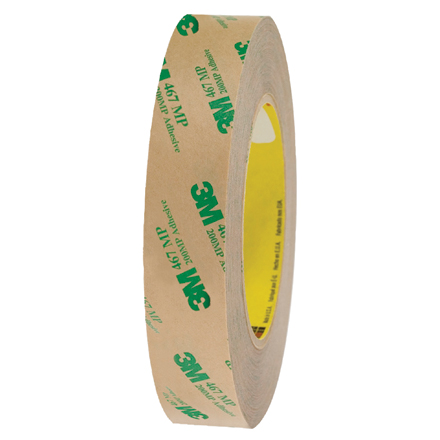 1" x 60 yds. (6 Pack) 3M<span class='tm'>™</span> 467MP Adhesive Transfer Tape Hand Rolls